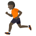 🏃🏿 person running: dark skin tone display on JoyPixels